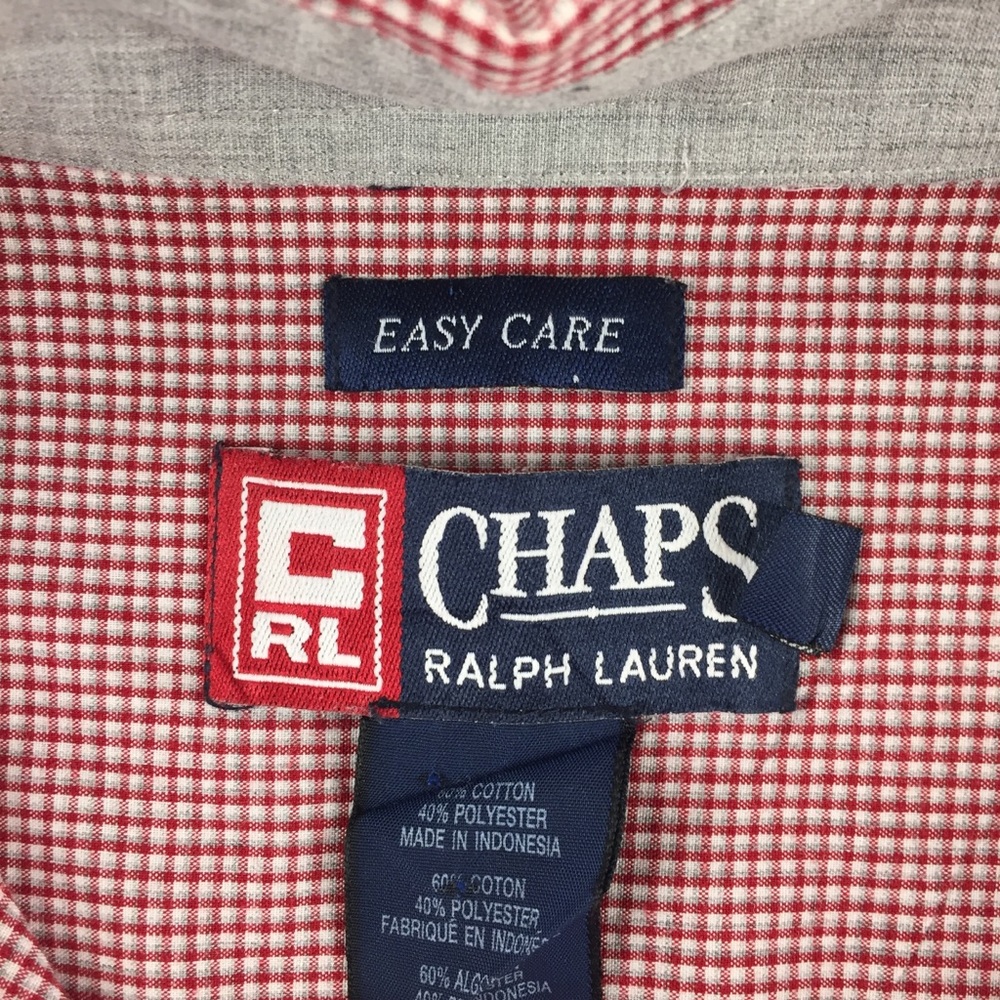 Chaps Ralph Lauren Mens Shirt Size L Button Down Long Sleeve Red White - Picture 2 of 4